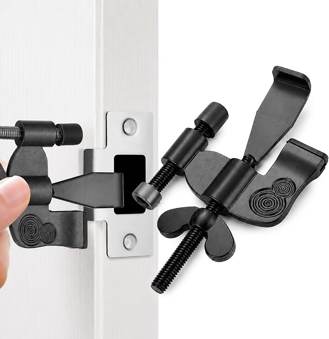 Portable Door Lock for Travel, Heavy Duty Metal Hotel Door Lock, Anti-Theft Door Jammer Security Door Lock for Travelers, Apartment, Bedroom, Vacation Rental Safety，Tool-Free Installation by Unknown