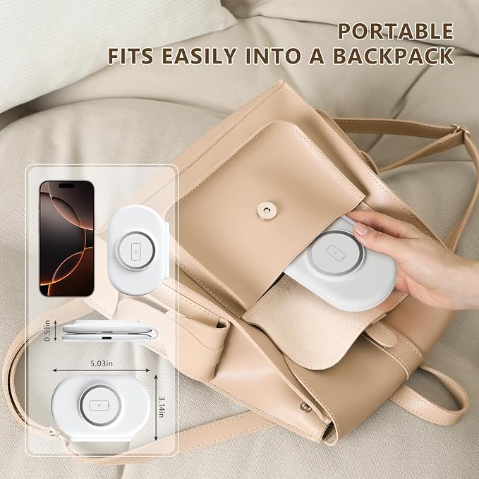 2026 Traveling Portable Wireless Mag-Safe Fast Charging Station | Magnetic 3 in 1 Charger for iPhone 17 16 15 14 13 12 Pro Max Plus,Apple Watch Series & Air pods 4 3 2 Pro-Gifts for Family - Image 6