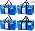 TAILI 4 Pack Blue Extra Large Moving Bags,Storage Bags with Visible Window | 93L Heavy Duty Totes For Storage,Wrap Around Handles,Alternative to Moving Boxes, College Dorm,Perfect for Moving by TAILI
