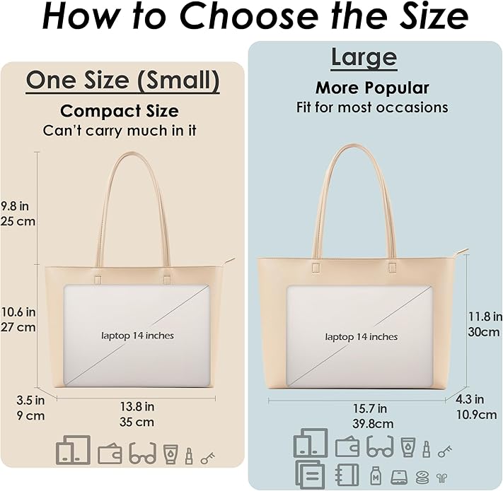 KALIDI Tote Bag Zipper Shoulder Bag Vegan Leather Purses Satchel for Women | Large Casual Handbag for Work Commuting Dating College Everyday - Image 3