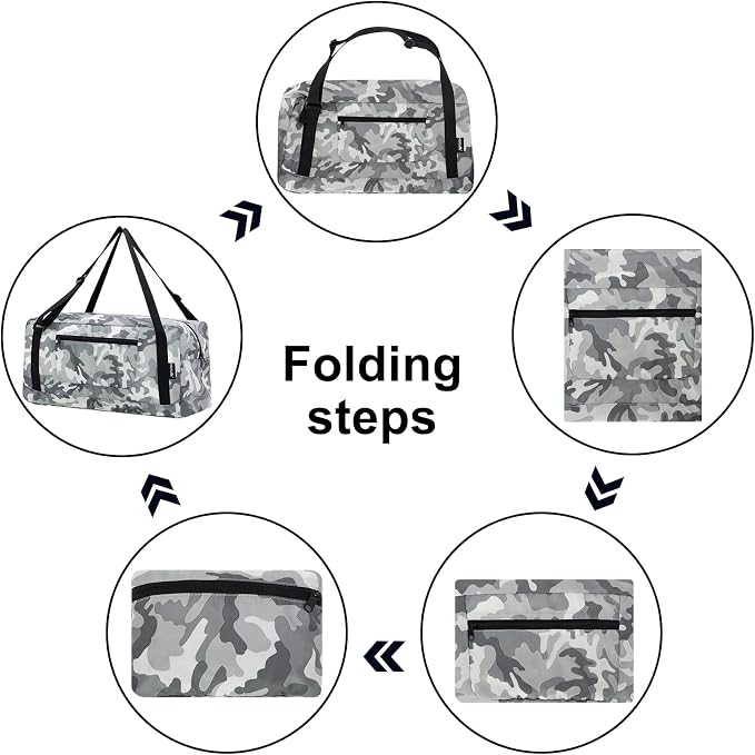 HOLYLUCK Foldable Travel Duffel Bag For Women & Men Luggage Great for Gym (arctic camo) - Image 2