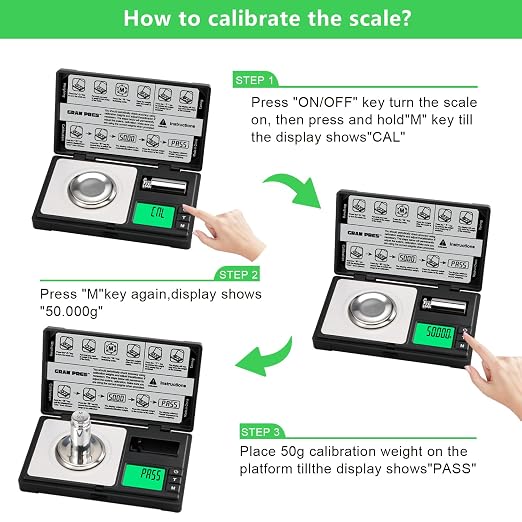 GRAM PRES High Precision Milligram Scale, Digital Mini Pocket Gram Scale | 50g/0.001g Mg Scale for Weighing Powders,Jewelry, Medicine, Gem, Reloading, with Cal Weight, Tweezer ，Tray and Scoop - Image 4