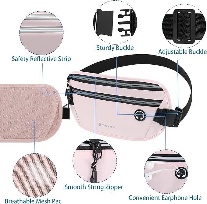 Slim Running Belt for Women Men Runners Fanny Packs With Phone Holder Hidden Pockets Exercise Waist Bag for Marathon Workout - Image 5