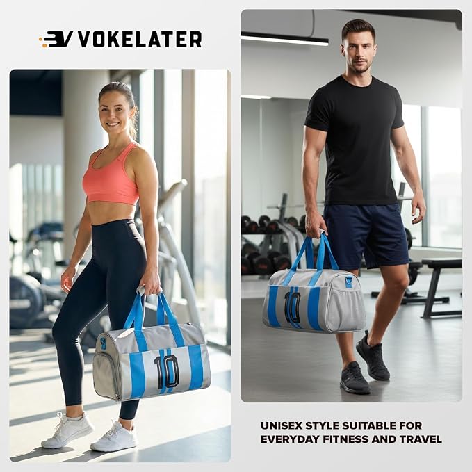 Gym Bag for Men Women, Carry On Sports Duffel Bag for Travel, Soccer Gear Bag with Shoe Compartment - Image 2