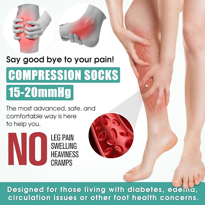 3 Pack Medical Compression Sock-Compression Sock For Women and Men Circulation -Best for Running,Nursing,Athletic Sports - Image 2