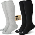 Merino Wool Easy On Compression Socks for Women & Men, 15-20 mmHg, Plus Size Knee High Stocking for Nurses, Pregnancy, Travel, Flight, Medias de Compresión Mujer by HAPIU