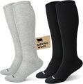 Merino Wool Easy On Compression Socks for Women & Men, 15-20 mmHg, Plus Size Knee High Stocking for Nurses, Pregnancy, Travel, Flight, Medias de Compresión Mujer by HAPIU