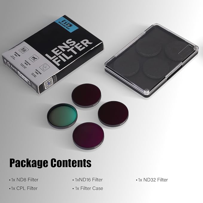 Walking Way ND Filter Set Compatible with DJI Osmo Action 6, 4 Pack CPL ND8 ND16 ND32 Snap-On Polarizing Neutral Density Filters DJI Action 6 Accessories, HD Optical Glass/Multi-Coated/Aluminum Frame - Image 9
