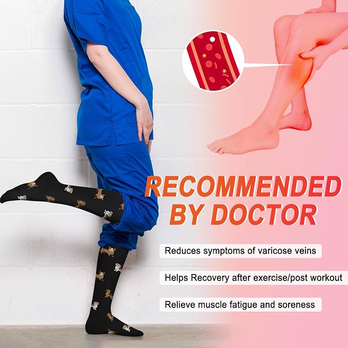 4 Pairs Compression Socks for Women Circulation-Best Support for Nurses,Running,Athletic,Travel - Image 2