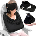 3-in-1 Airplane Sleep Support System - Integrated Plane Sleeping Accessories with Memory Foam Long Haul Flight Pillow, Adjustable Travel Eye Mask, and Blanket-Like Body Sling - Fits in Carry On by AirSlying