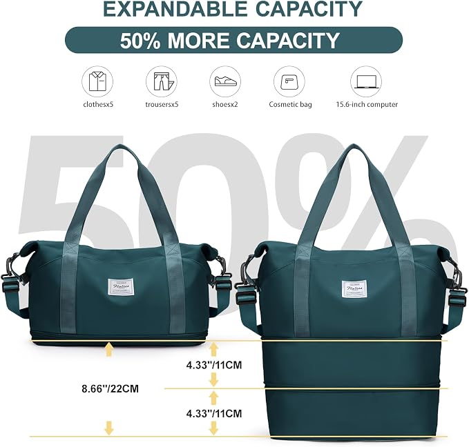Travel Duffel Bag, Sports Tote Gym Bag, Shoulder Weekender Overnight Bag for Women - Image 2