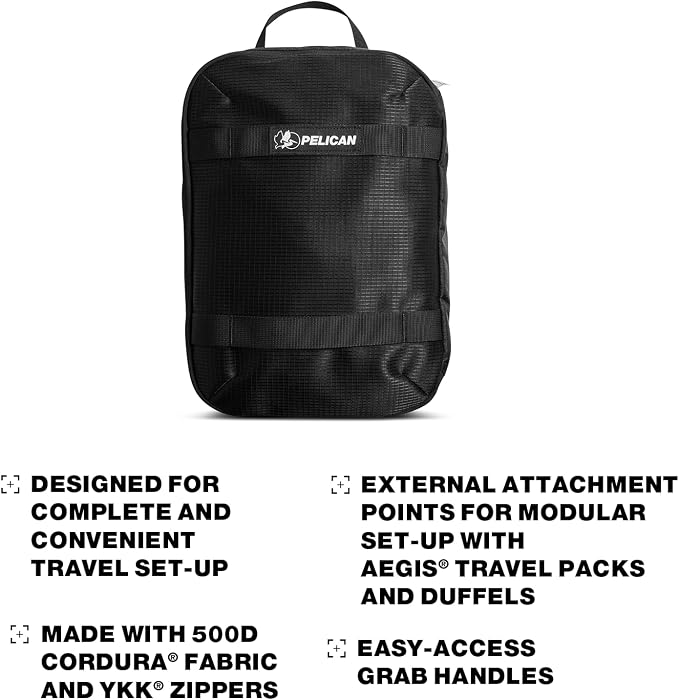 Pelican ModPak Packing Cube - Travel Organizer - Medium (Black) | ModPak medium packing cube with fabric material and grab handles for organization, protection and travel - Image 3