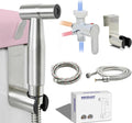 Vayzluiy Handheld Toilet Bidet Sprayer for Toilet-Adjustable Water Pressure Control with Bidet Hose for Feminine Wash, Stainless Steel Brushed Nickel Cloth Diaper for Baby Wash (Warm and Cold) by Vayzluiy