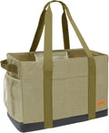 WONDAY X-Large Utility Tote Bag, Standing Reusable Grocery Bag | 22x11x13.5in, 50L capacity, holds 100lbs, collapsible, fabric with leather bottom, for beach travel storage by WONDAY