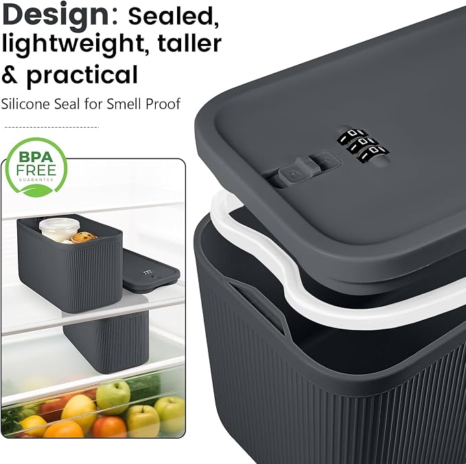 Upgraded Taller Size Medicine Lock Box,Lockable Storage Box with Combination Code for Medication Safe,Lock Box for Pills/Snack/Ipad Mini,Locked Container for Home/Office 9.4X5.5X5.7inch Medium - Image 5