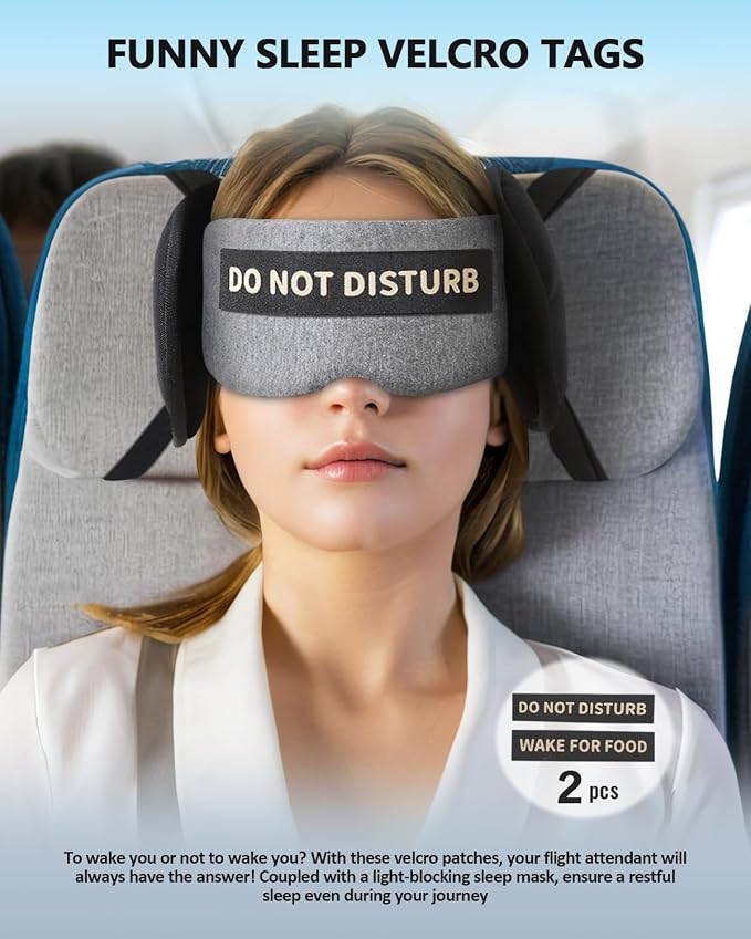 Travel Pillows for Airplanes, Airplane Head Strap with Eye Mask for Long Flight Sleeping Travel, 360° Support Neck Pillow for Plane Car Road Trips Seat Sleep, No Head Waving (White) - Image 3