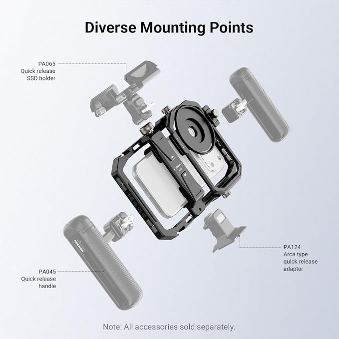 NEEWER Universal Phone Cage Video Rig Stabilizer with 17mm to 37mm & 67mm Lens Filter Adapter Ring Accessories Compatible with iPhone Android Samsung for Video Recording Streaming Photography, PA058 - Image 2