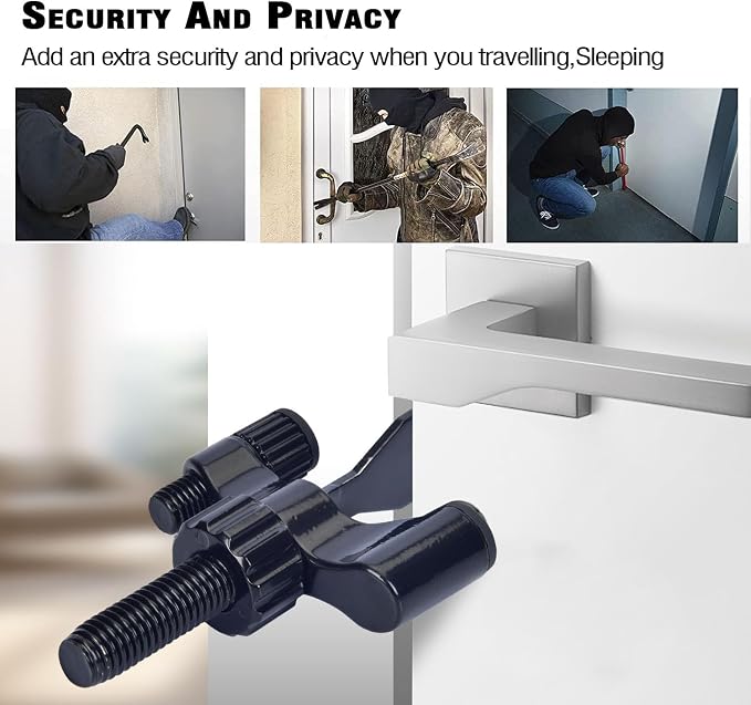 Adjustable Portable Door Lock, Hotel Door Stoppers for Travelers Safety to Prevent Unauthorized Entry,for Traveling Hotel Home Apartment College - Image 2