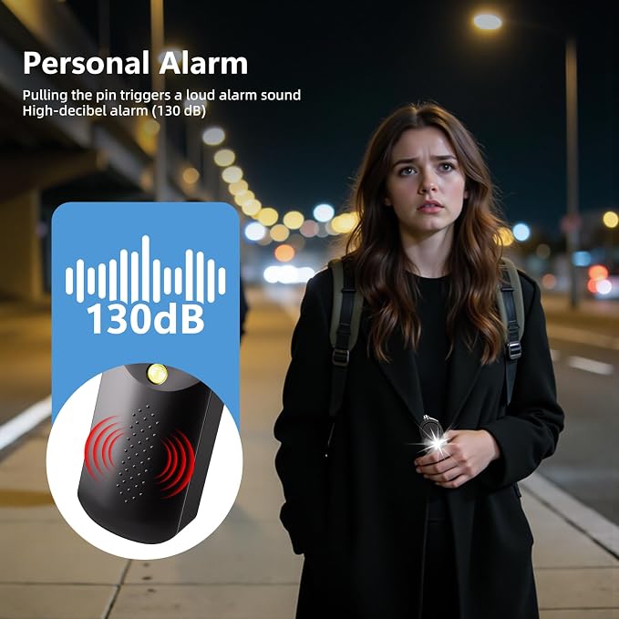 Self Defense Siren with Strobe Light & Extra Loud 130 dB Safety Keychain | Panic Button for Self Defense, Personal Safety Alarm for Women, Seniors, College Girls - Image 3