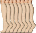 8 Pairs Compression Socks Women Men 15-20mmHg Knee High Support Circulation | Copper Nylon Graduated Stockings,Leg Fatigue, Nurses, Pregnancy, Running, Travel, Flight, Athletic, Medical by ACTINPUT