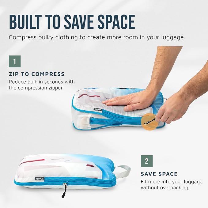 TRIPPED Travel Gear Large Compression Packing Cubes 7-Piece Set for Travel - Image 4
