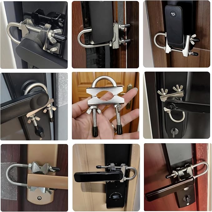 Portable Door Security Locks, Adjustable Heavy Duty Outswing Opening Travel Stainless Steel Safety Device for Hotel Room, Home, Apartment - Image 8