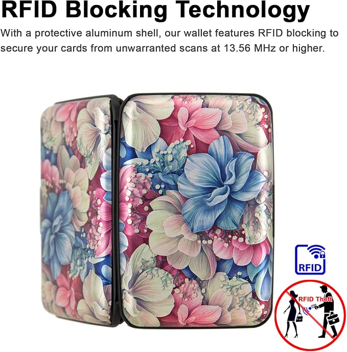 Credit Card Holder Small RFID Blocking Wallet Business Metal Slim Mini Aluminum Hard Case for Women Men - Image 2