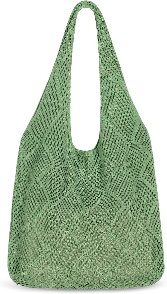 Sightor Crochet Tote Bag, Mesh Beach Bag Knit Summer Hobo Bag for Women | Beach Tote bag Vacation Outfits Aesthetic Boho Bag by Sightor