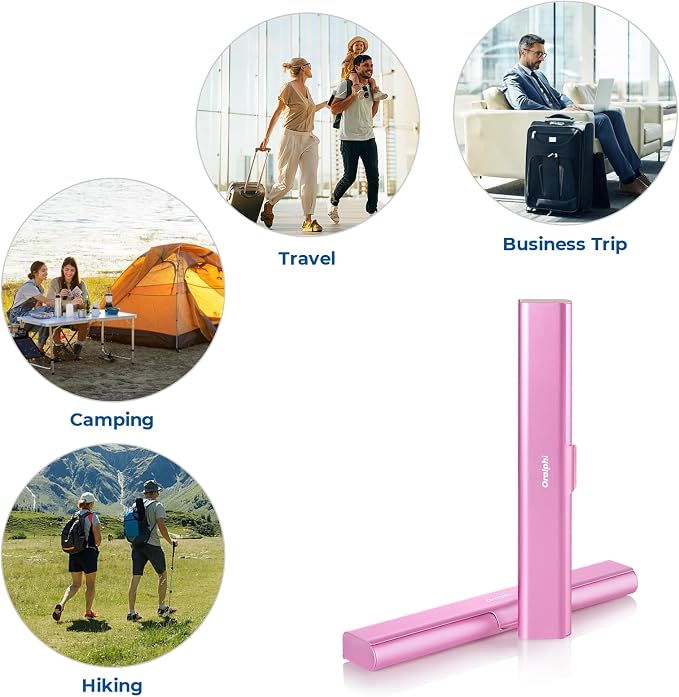 Aluminum Toothbrush Travel Case, Portable Travel Toothbrush Holder, Durable Manual Toothbrush Box Container for Traveling, Bathroom, Camping, Business Trip-Pink - Image 8