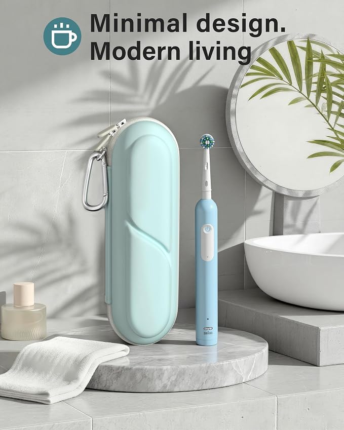 ProCase Toothbrush Travel Case for Oral-B/Oral-B Pro 1000 1500 5000 7000 7500 6000 9600/Philips Sonicare 4100 5100 1100 6100 5300 Oral-B iO Electric Toothbrush Portable Hard Container -Iceblue - Image 7