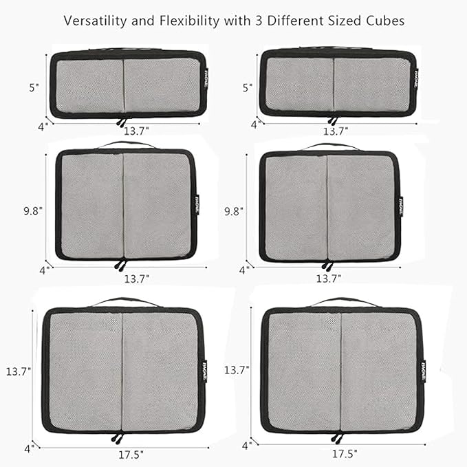 BAGAIL 6 Set Packing Cubes,Travel Luggage Packing Organizers - Image 3