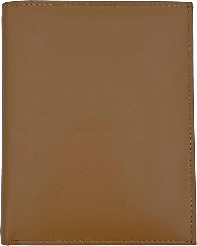 Light Brown RFID Genuine Leather Passport Wallet - Image 9
