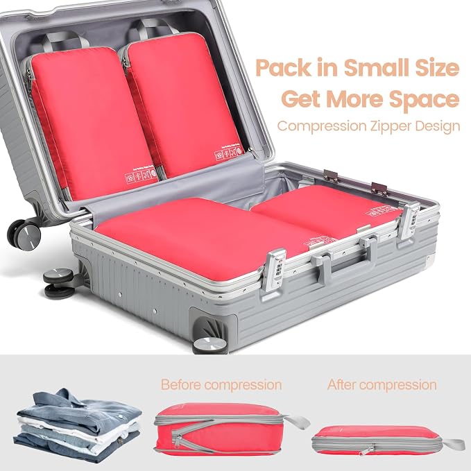 Cambond Compression Packing Cubes for Travel - Luggage Suitcase Organizer | Compression Zip Design for Space-saving, Expandable, Lightweight, Keep Clothes Sorted, Luggage Space Tidy, Carry on Pack Fast - Image 3