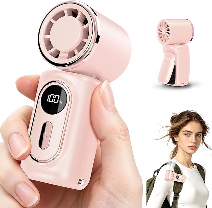 Portable handheld Fan Clip-On Mini Fan 3000mAh 5-speed 180° Rotating | 14500 RPM personal fan Pocket Size USB Cooling Fan for Travel, Beach, Makeup, Office, indoor and outdoor by StayCoolontheGo