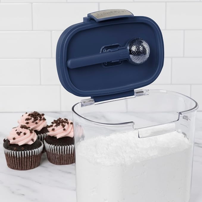 ProKeeper+ Airtight Food Storage Container Set – Clear Plastic Flour and Sugar Canister Set with Magnetic Accessories for Kitchen Organization (Navy, 9-Piece) - Image 8
