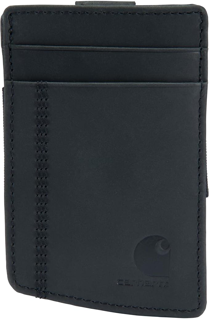 Carhartt Men’s Full Grain Saddle Leather Wallets, RFID Blocking Bifold, Trifold, and Front Pocket Options, Gifts for Men by Carhartt