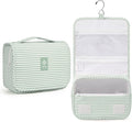 Narwey Small Hanging Toiletry Bag for Travel Women Girl, Striped Toiletries Travel Bag with Hook, Hanging Makeup Bag Organizer Make Up Cosmetic Bags, Gifts for Kids Teen (Mint Green Stripe) by Narwey