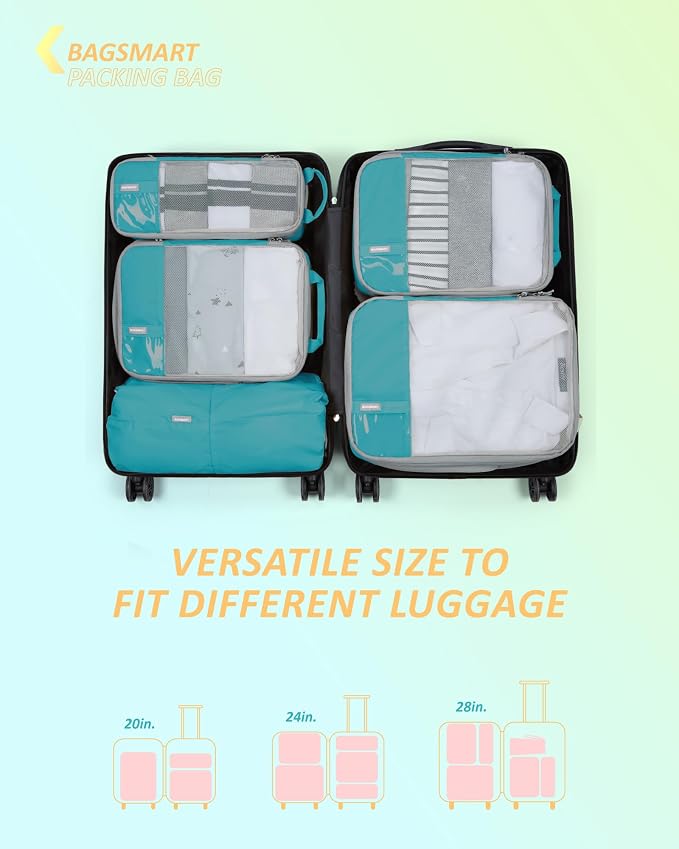 BAGSMART Compression Packing Cubes for Travel Essentials | 14 Set /6 Set /4 Set/2 Set, Lightweight, Durable - Image 3