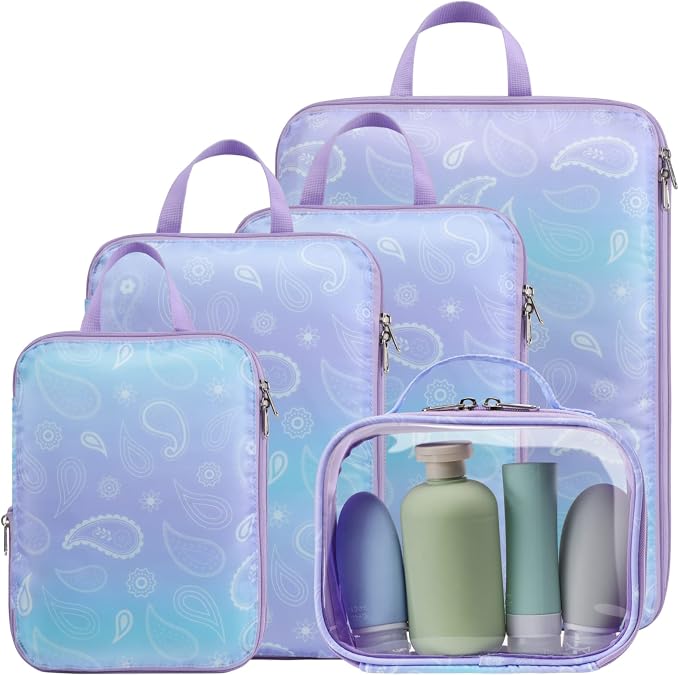 Cambond Compression Packing Cubes for Travel - Luggage Suitcase Organizer | Compression Zip Design for Space-saving, Expandable, Lightweight, Keep Clothes Sorted, Luggage Space Tidy, Carry on Pack Fast by Cambond