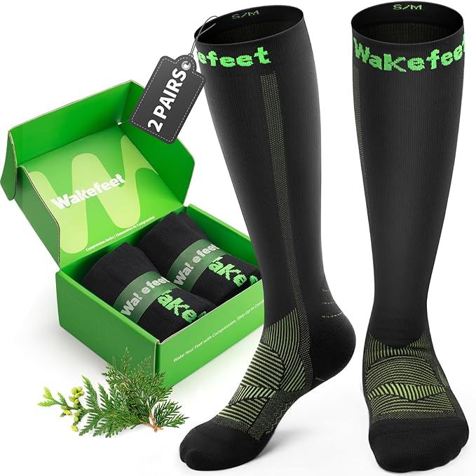 Compression Socks for Men Women 3 Pairs, Compression Stockings, Fragrance Flight Socks for Nurse,Pregnancy,Travelling, Runing, Circulation by Wakefeet