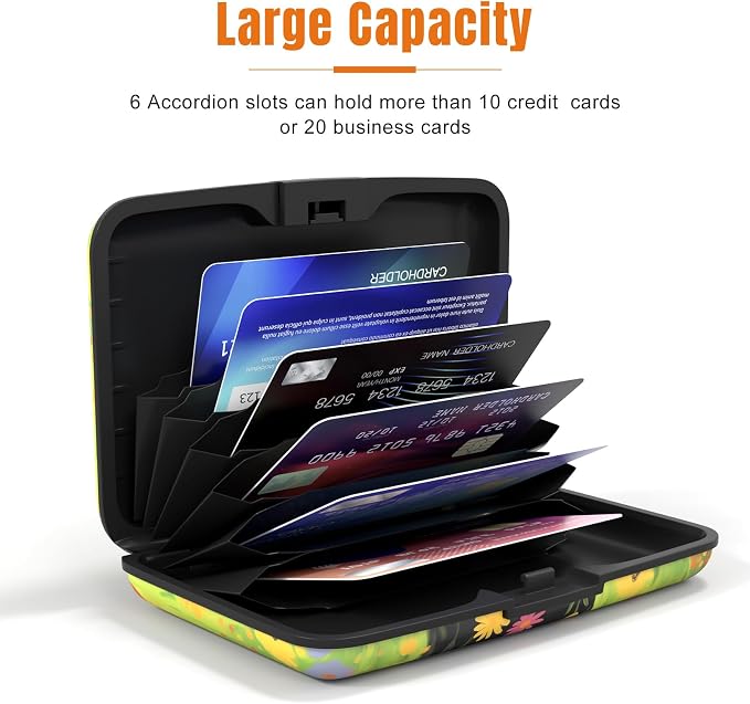 Rimilak Aluminuml Credit Card Holder,Cute Cat | Mini Credit Card Wallet RFID Blocking Slim Metal Hard Case for Women Men - Image 4