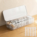 PAVSTINE Cable Organizer Storage Box with Lid, 7 Wire Ties, White | Adjustable Dividers, Holds Power Cords & Charger, Dust-Proof, Desktop Accessories & Stationery Supplies for Home & Office by PAVSTINE