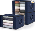 3 Pack Storage Bags for Clothes Blanket Storage Bins with Lids | Foldable Closet Organizers with Zippers,Window and Handles,Fabric Storage Bins for Sweater,Comforter,Bedding,Dorm essentials by Fabtotes