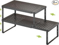 RUILALIFE Expandable Cabinet Organizer Shelf With Adjustable Height, Stackable Kitchen Countertop Organizer Rack, Adjustable Shelf Riser For Kitchen Counter, Pantry, Cupboard, Desk, Tabletop by RUILALIFE