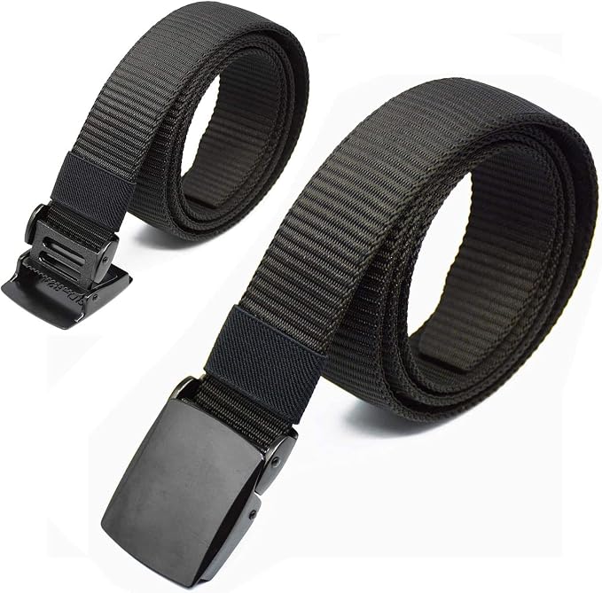 Money Belts for Travel for Men, Nylon Military Tactical Mens with Zinc Alloy Buckle, Security Money Belt with Hidden Money Pocket - Black - Image 4
