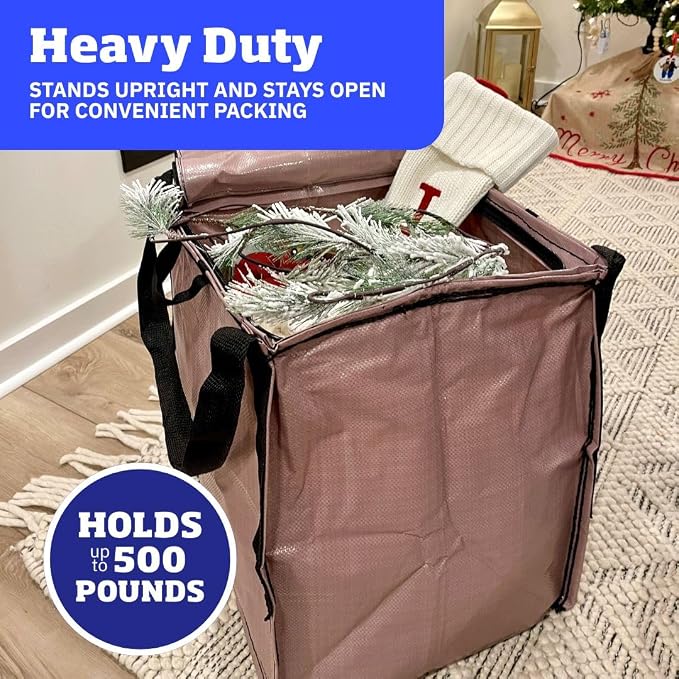 DURASACK 22-Gallon Zipper Top Heavy Duty Storage Tote Bags, Single, Mauve | Rugged Woven Polypropylene Moving Bag, Reusable Self-Standing Design, Holds up to 500 Pounds - Image 3