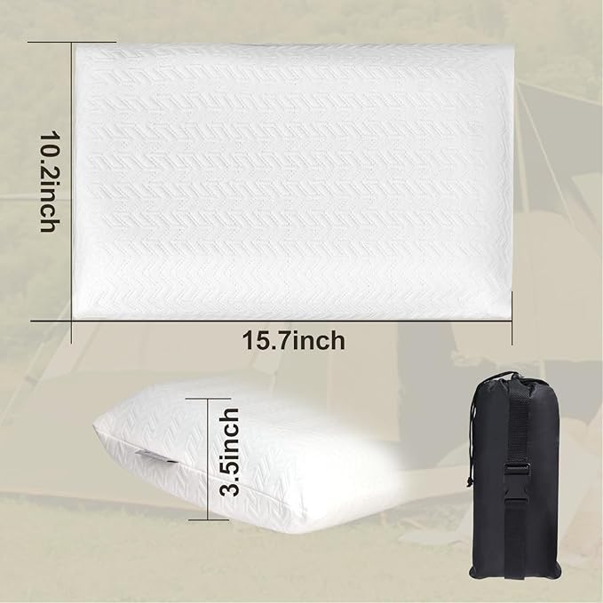Vekkia Travel Pillow, Memory Foam Pillow Compressible Camping Pillow with Washable Cover,Ergonomic Supportive Pillow for Sleeping Ideal for Adults Kids Travel, Hiking, Airplane and Car-S - Image 7