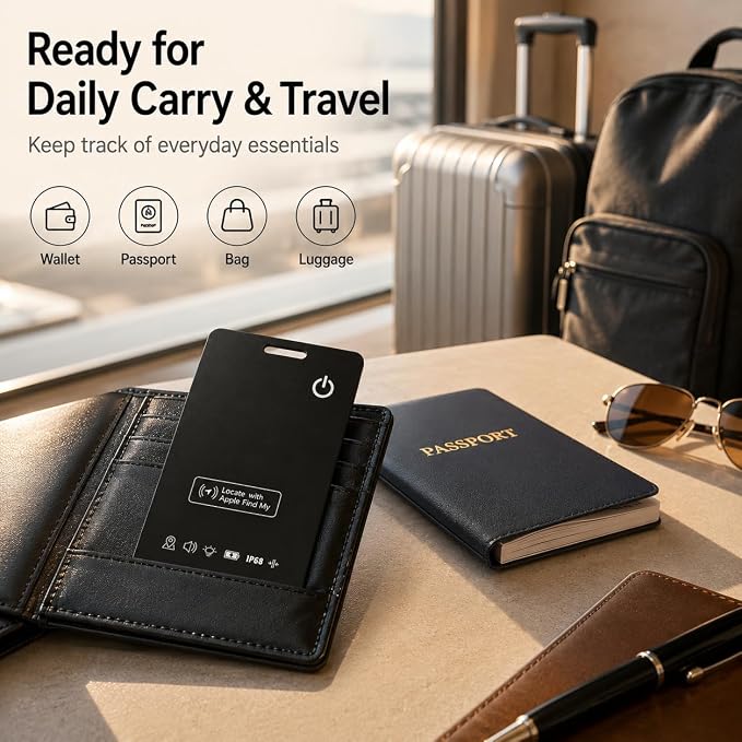 Rechargeable Wallet Tracker Card for Apple Find My, iOS Only, 2 Pack | Ultra-slim fit, sound alerts, last known location, up to 5 months per charge, no subscription; a practical travel gift - Image 6
