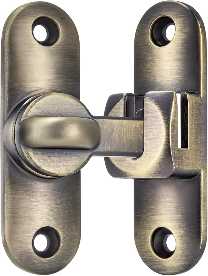 Bronze 90/180 Degree Barn Door Latches,Flip Gate Lock | Zinc Alloy Flip Gate Latches,Right Angle Door Lock,for bedroom,garage,sliding door,window,cabinet,drawer,pet enclosures - Image 7