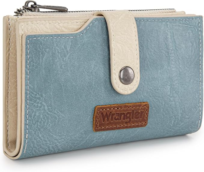 Wrangler Wallet for Women Bifold Card Holder with Zipper and ID Window - Image 4